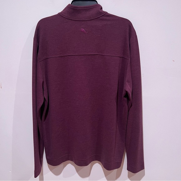 Tommy Bahama Men's Burgundy Zip-Up Sweater - Picture 5 of 5